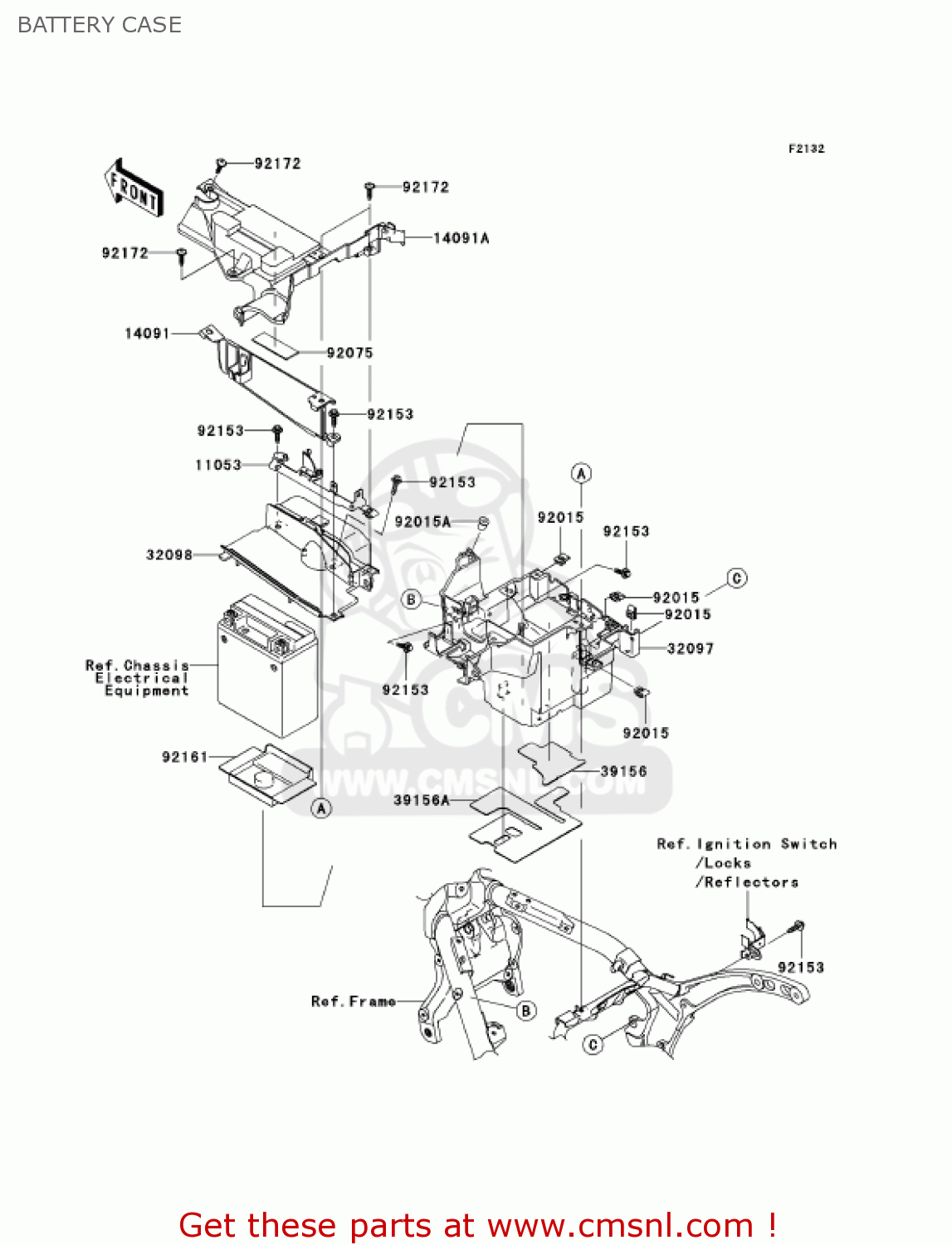 BATTERY CASE VN2000A7F VULCAN 2000 2007 USA CALIFORNIA CANADA