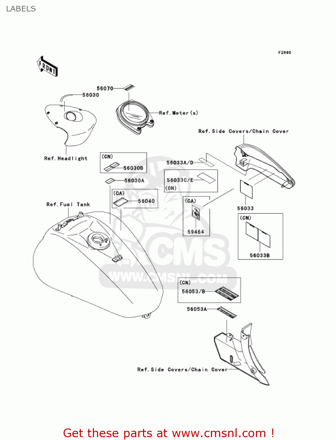LABELS VN2000A7F VULCAN 2000 2007 USA CALIFORNIA CANADA