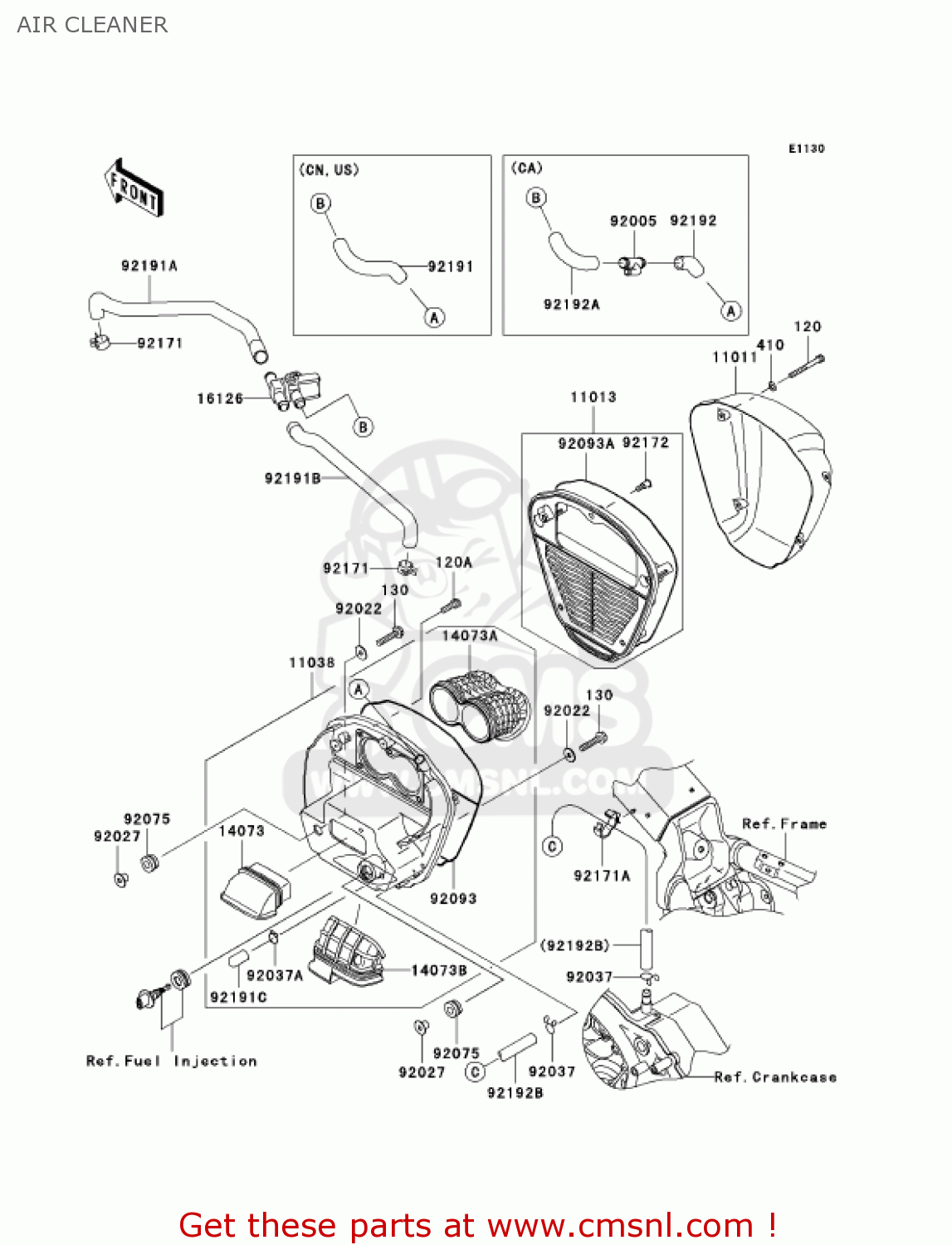 AIR CLEANER VN2000A7F VULCAN 2000 2007 USA CALIFORNIA CANADA