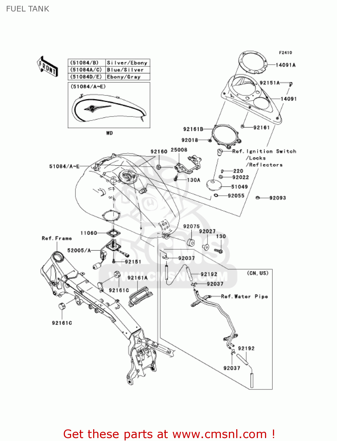 FUEL TANK VN2000A7F VULCAN 2000 2007 USA CALIFORNIA CANADA