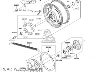 REAR WHEEL/CHAIN - VN2000A7F VULCAN 2000 2007 USA CALIFORNIA CANADA