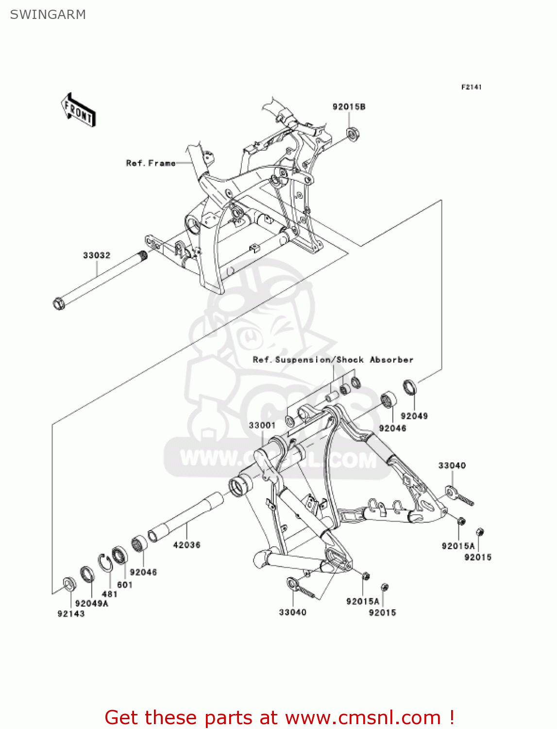 SWINGARM VN2000D1 VULCAN 2000 LIMITED 2005 USA CALIFORNIA CANADA