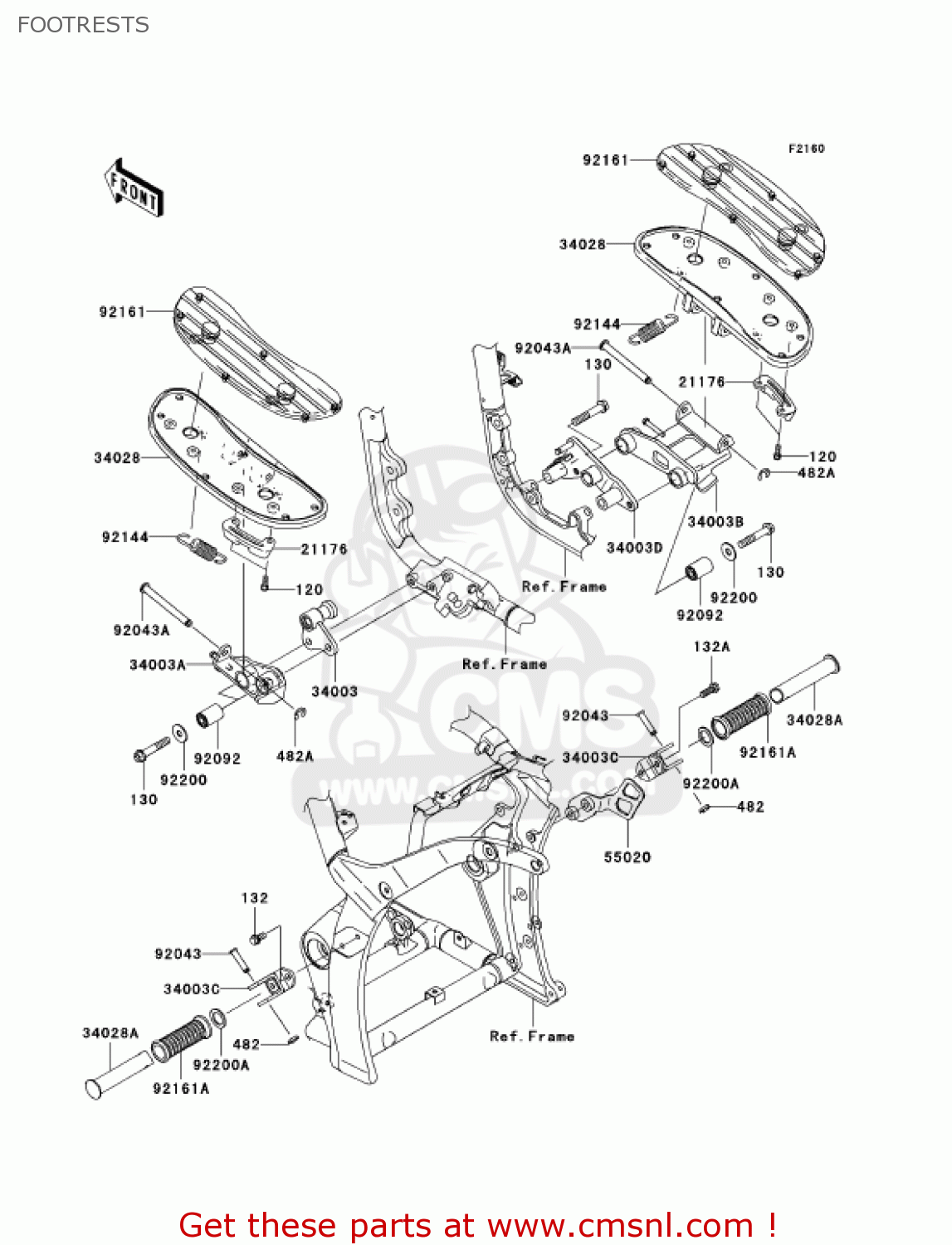 FOOTRESTS VN2000D1 VULCAN 2000 LIMITED 2005 USA CALIFORNIA CANADA