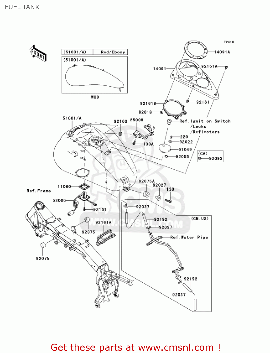FUEL TANK VN2000D1 VULCAN 2000 LIMITED 2005 USA CALIFORNIA CANADA