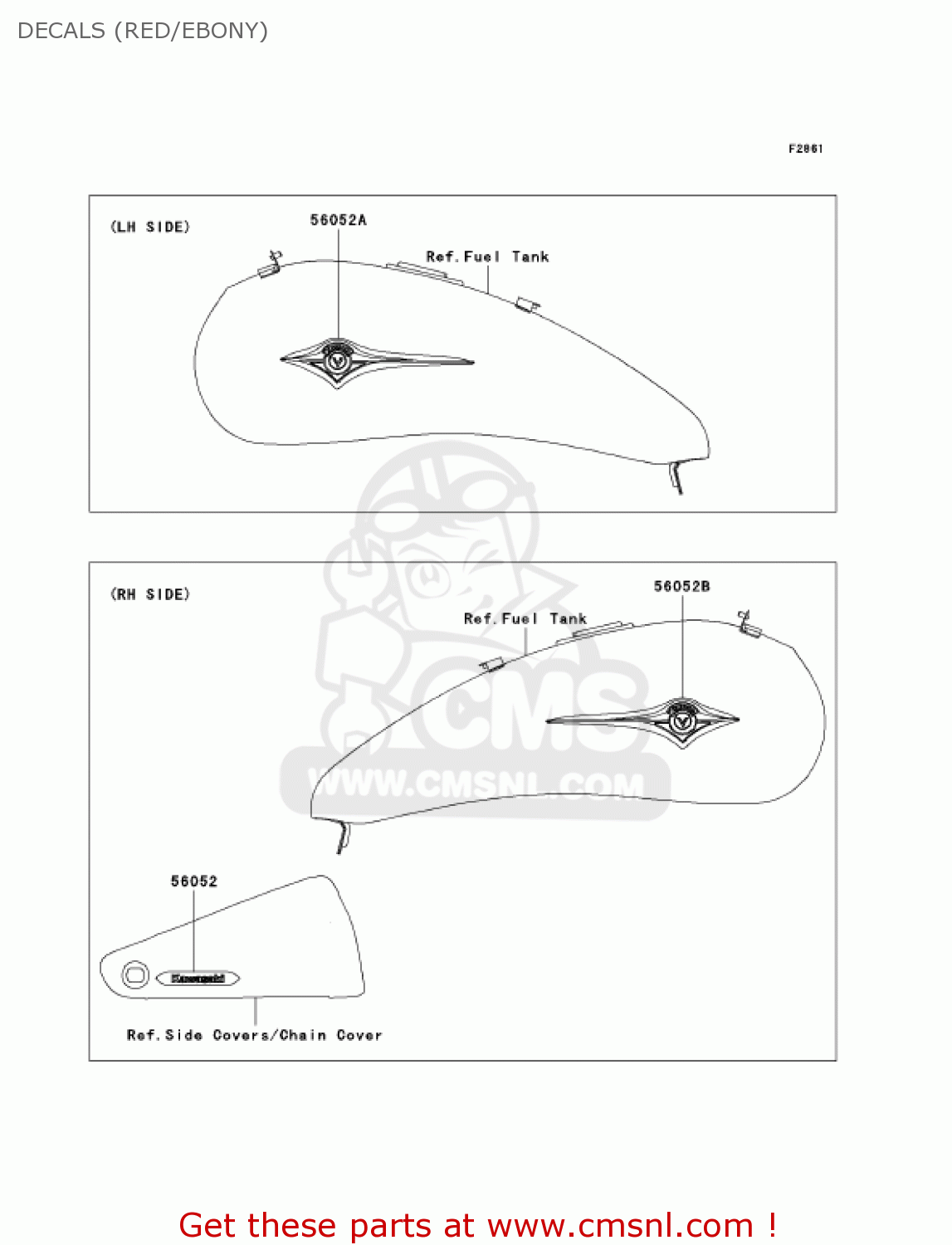 DECALS (RED/EBONY) VN2000D1 VULCAN 2000 LIMITED 2005 USA CALIFORNIA CANADA