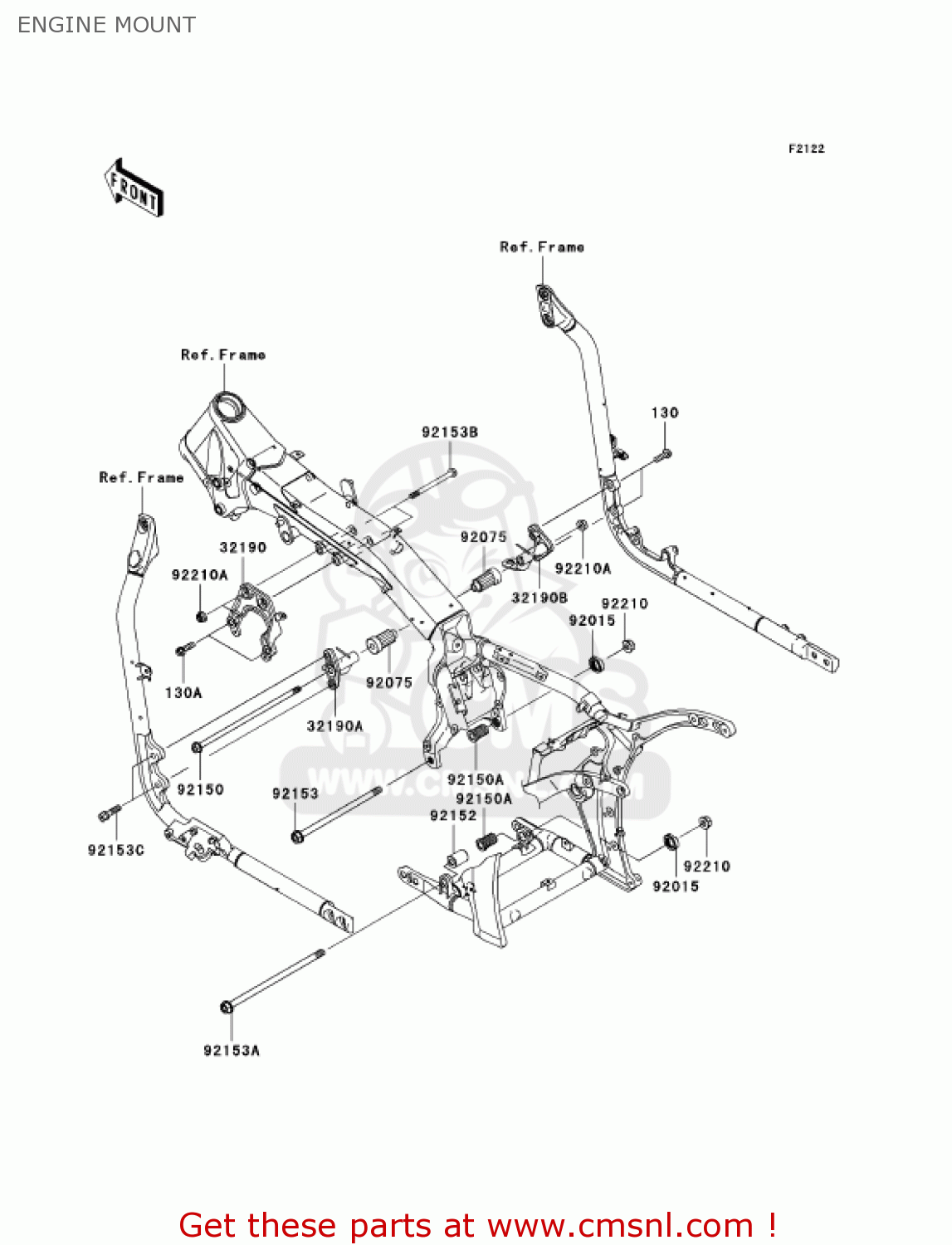 ENGINE MOUNT VN2000D1 VULCAN 2000 LIMITED 2005 USA CALIFORNIA CANADA