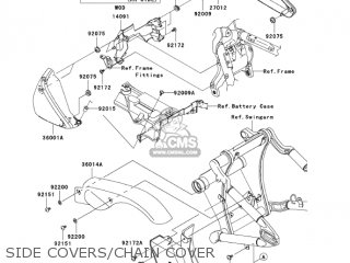 SIDE COVERS/CHAIN COVER - VN2000D1 VULCAN 2000 LIMITED 2005 USA CALIFORNIA CANADA