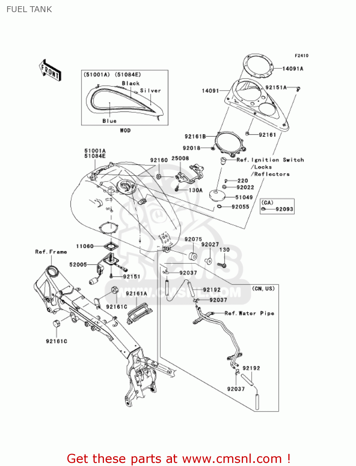 FUEL TANK VN2000D6F VULCAN 2000 LIMITED 2006 USA CALIFORNIA CANADA