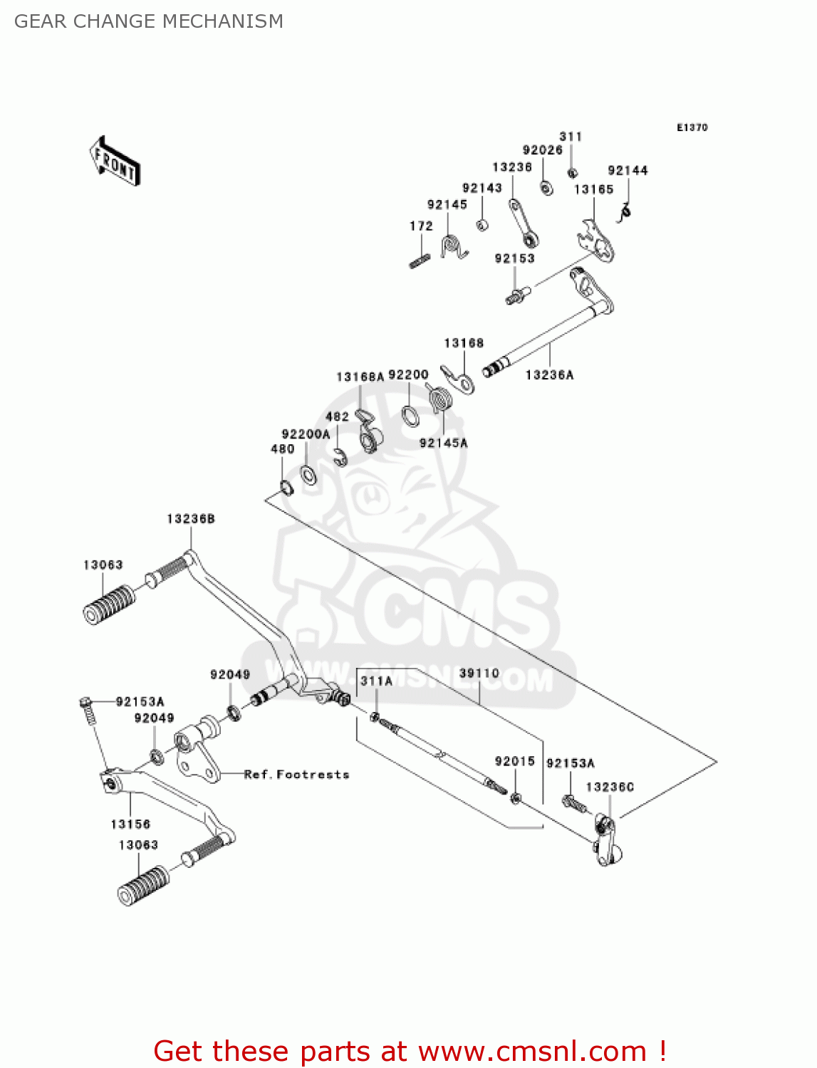 GEAR CHANGE MECHANISM VN2000D6F VULCAN 2000 LIMITED 2006 USA CALIFORNIA CANADA
