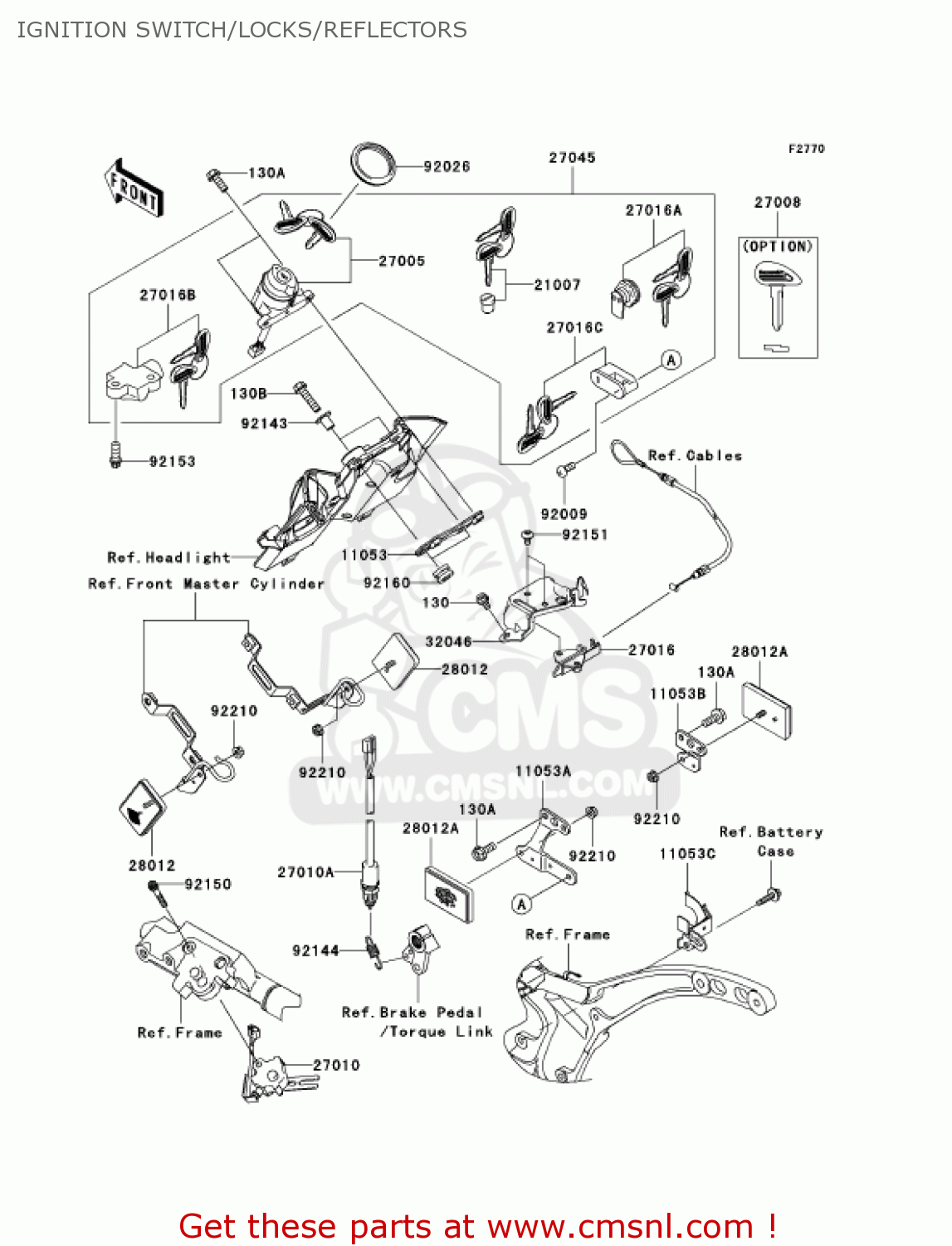 IGNITION SWITCH/LOCKS/REFLECTORS VN2000D6F VULCAN 2000 LIMITED 2006 USA CALIFORNIA CANADA