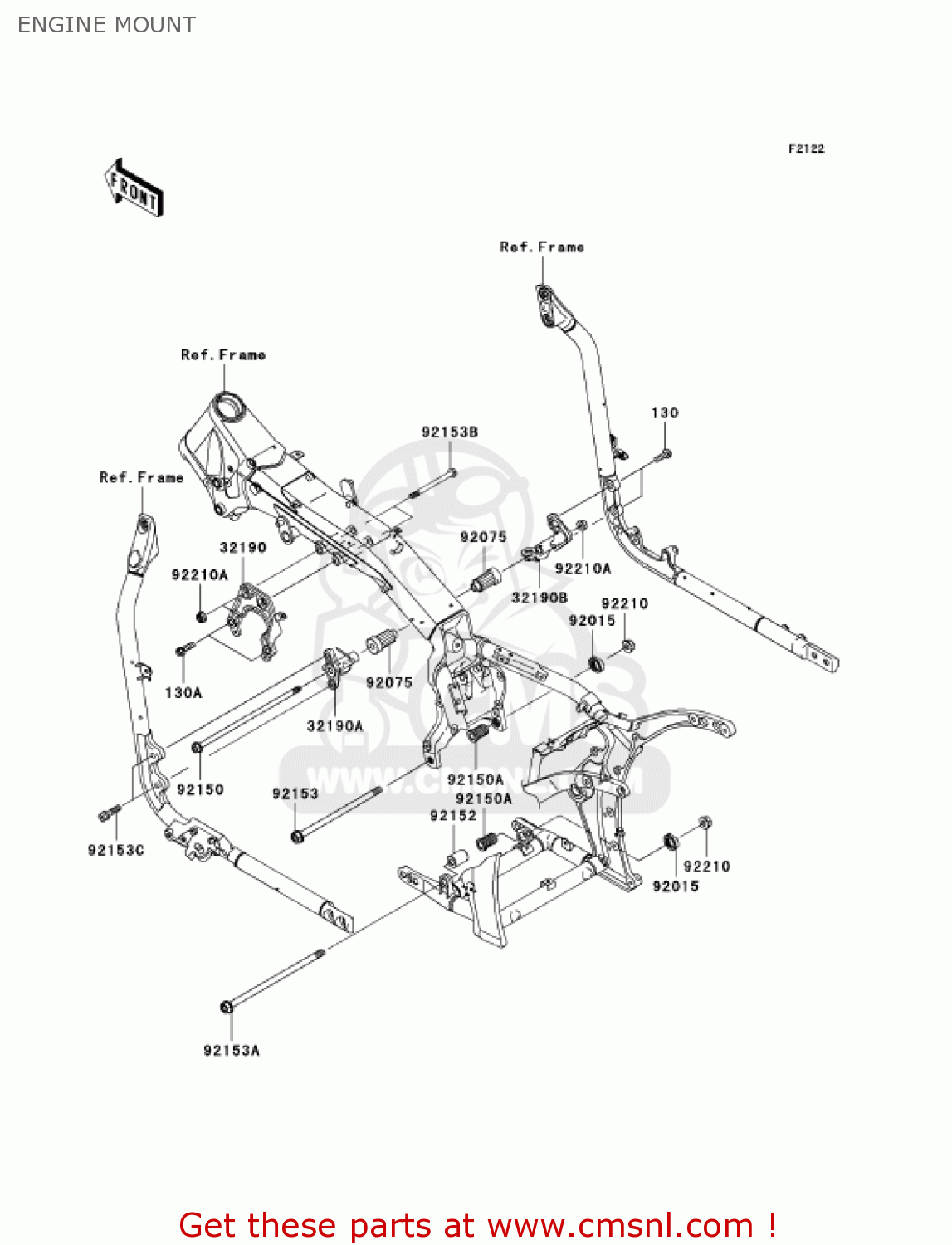 ENGINE MOUNT VN2000D6F VULCAN 2000 LIMITED 2006 USA CALIFORNIA CANADA