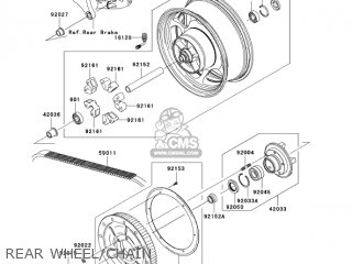 REAR WHEEL/CHAIN - VN2000D6F VULCAN 2000 LIMITED 2006 USA CALIFORNIA CANADA