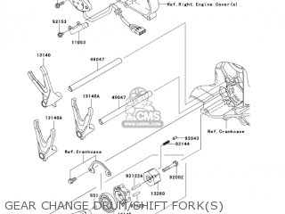 GEAR CHANGE DRUM/SHIFT FORK(S) - VN2000D6F VULCAN 2000 LIMITED 2006 USA CALIFORNIA CANADA