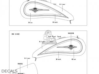 DECALS - VN2000D6F VULCAN 2000 LIMITED 2006 USA CALIFORNIA CANADA