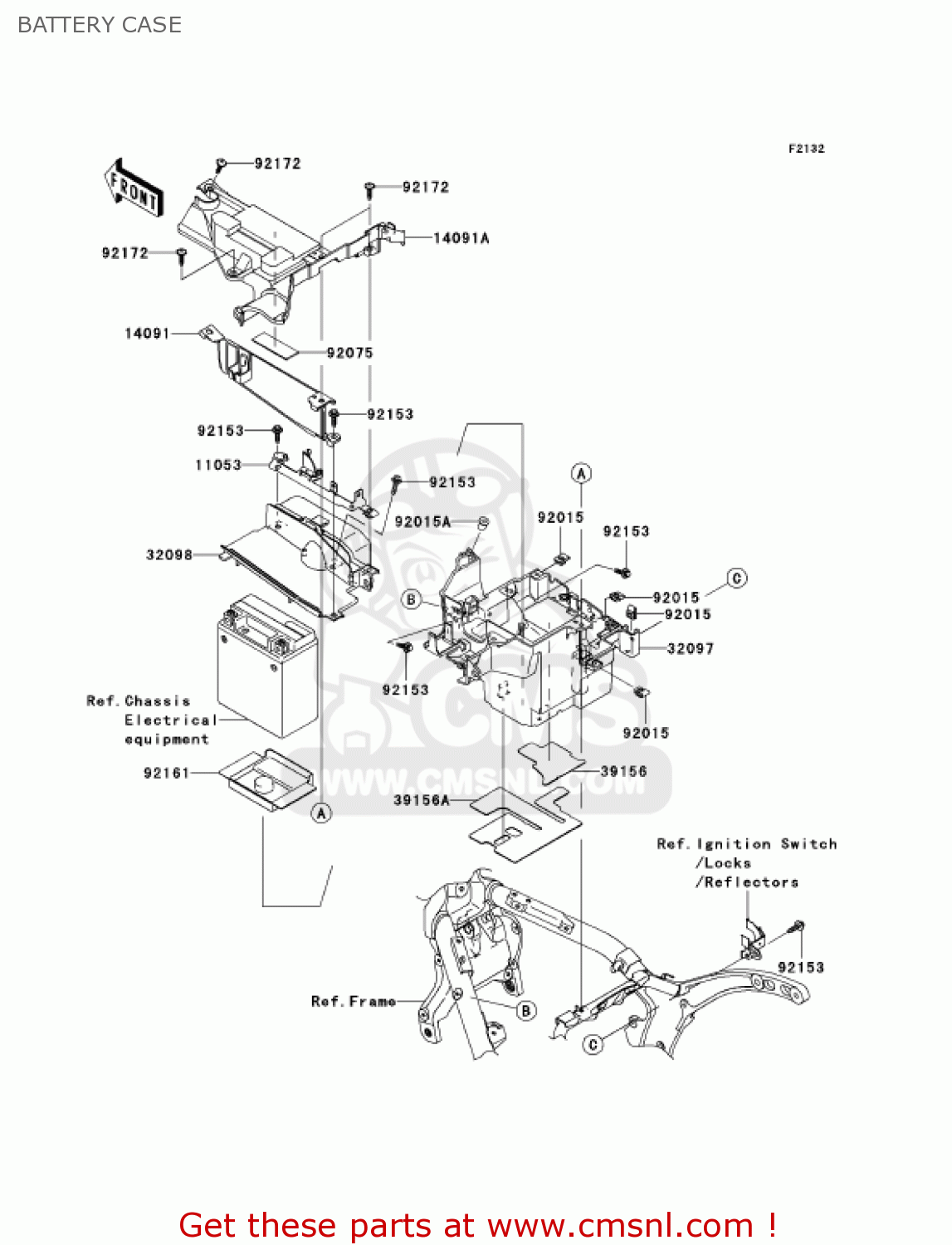 BATTERY CASE VN2000E6F VULCAN 2000 CLASSIC 2006 USA CALIFORNIA CANADA