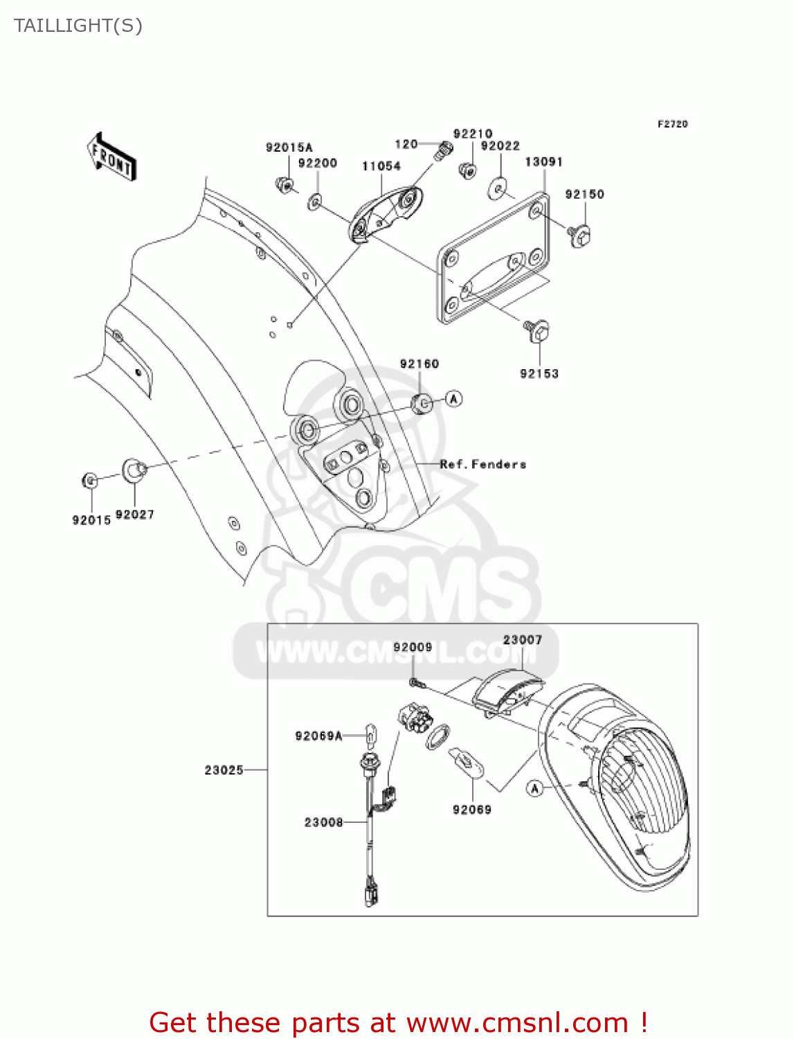 TAILLIGHT(S) VN2000E6F VULCAN 2000 CLASSIC 2006 USA CALIFORNIA CANADA