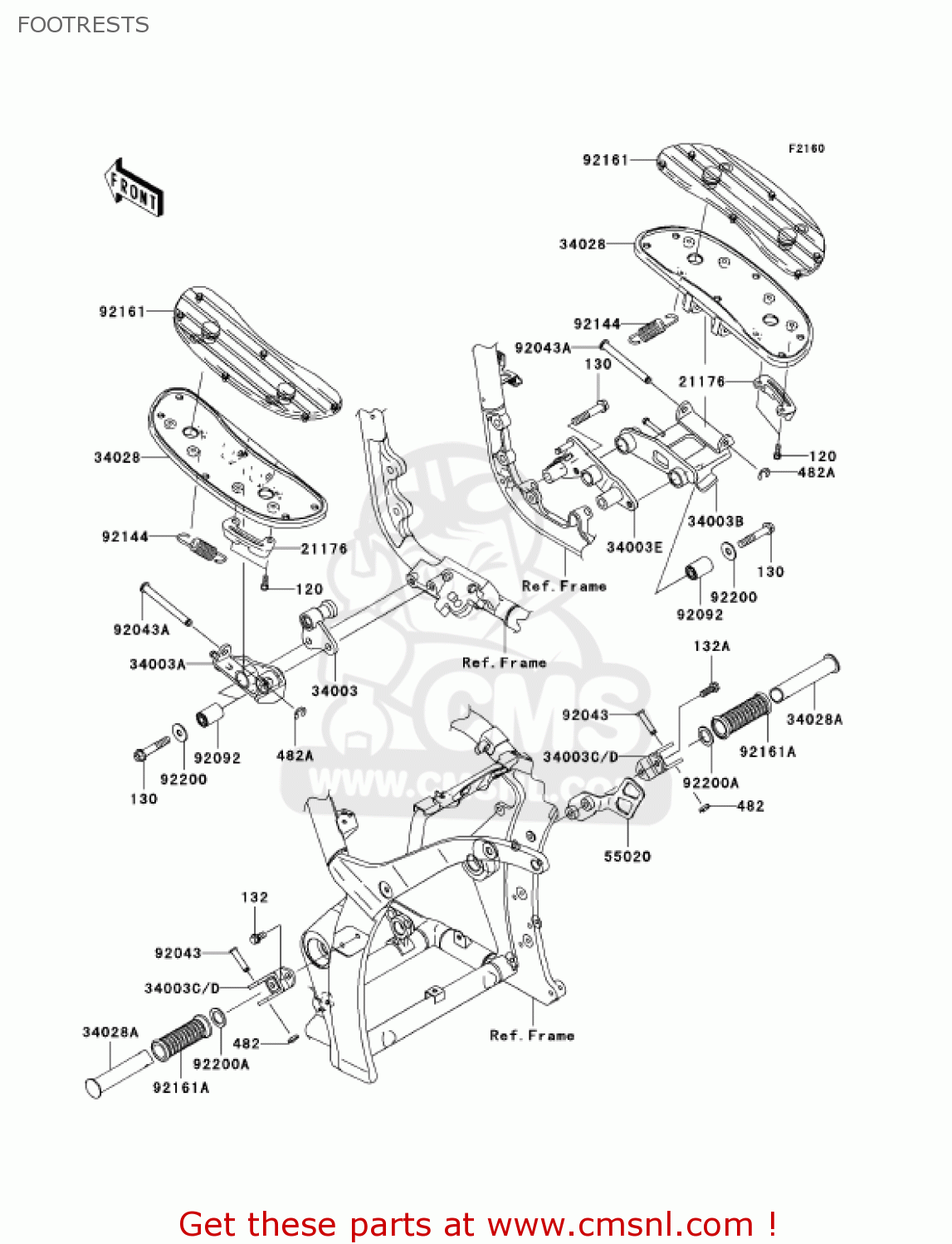 FOOTRESTS VN2000E6F VULCAN 2000 CLASSIC 2006 USA CALIFORNIA CANADA