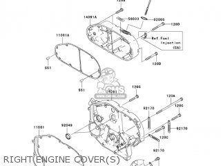 RIGHT ENGINE COVER(S) - VN2000E6F VULCAN 2000 CLASSIC 2006 USA CALIFORNIA CANADA