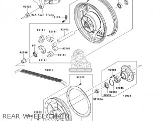 REAR WHEEL/CHAIN - VN2000E6F VULCAN 2000 CLASSIC 2006 USA CALIFORNIA CANADA