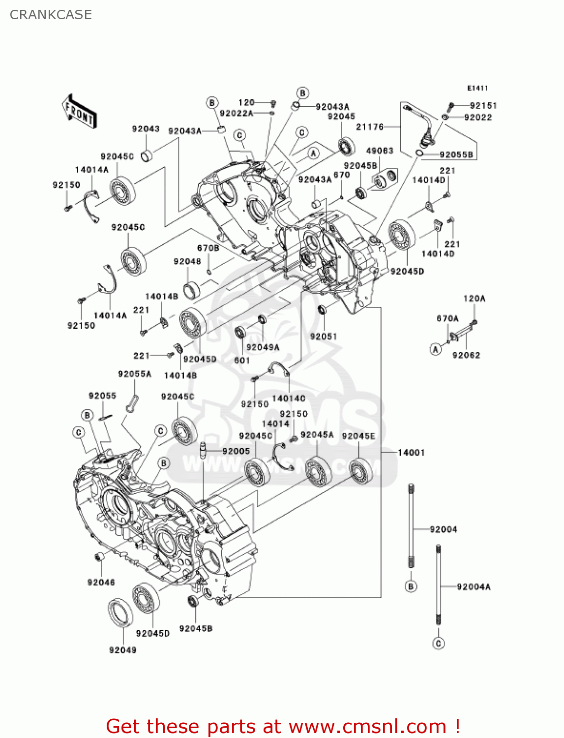 CRANKCASE VN2000E7F VULCAN 2000 CLASSIC 2007 USA CALIFORNIA