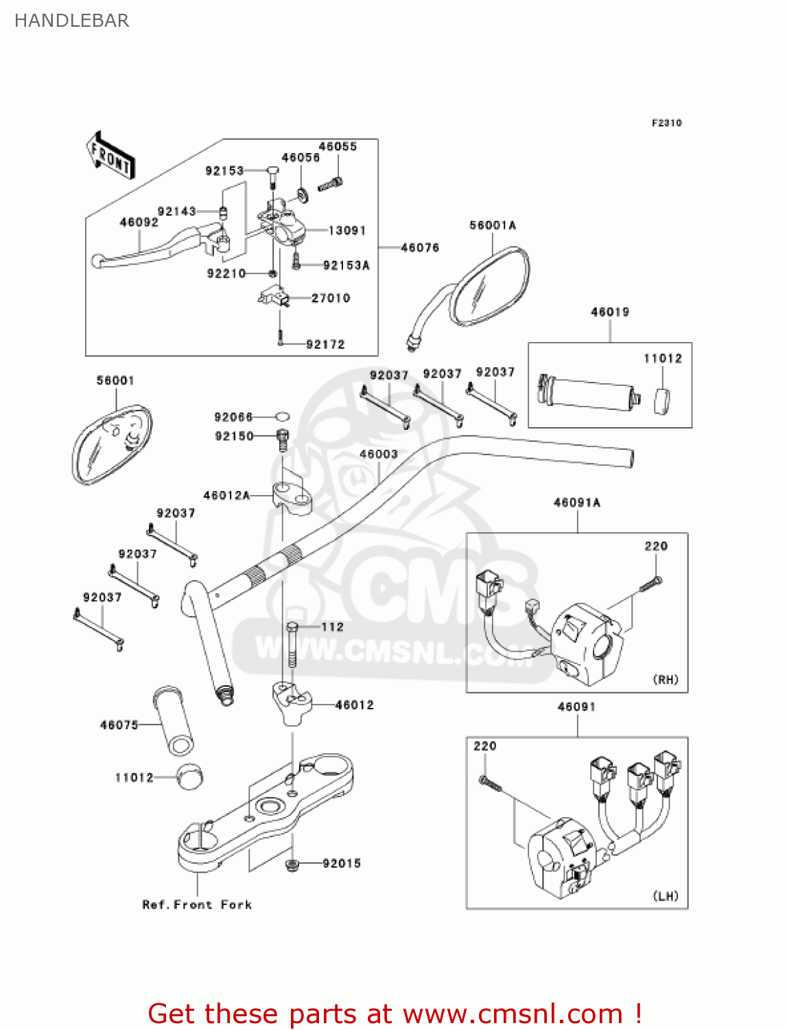 HANDLEBAR VN2000E7F VULCAN 2000 CLASSIC 2007 USA CALIFORNIA