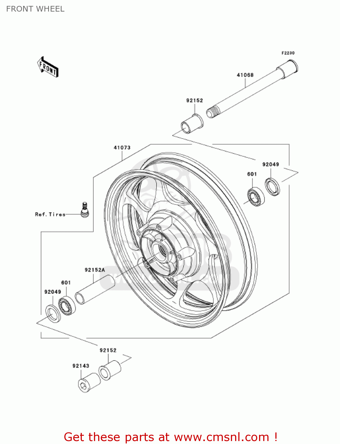 FRONT WHEEL VN2000E7F VULCAN 2000 CLASSIC 2007 USA CALIFORNIA