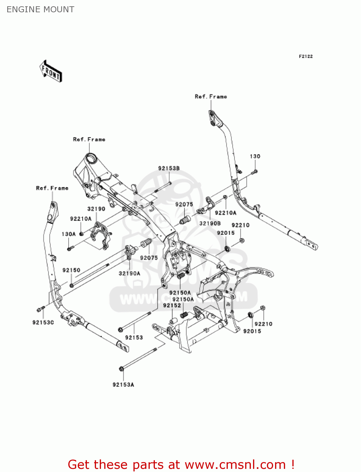 ENGINE MOUNT VN2000E7F VULCAN 2000 CLASSIC 2007 USA CALIFORNIA