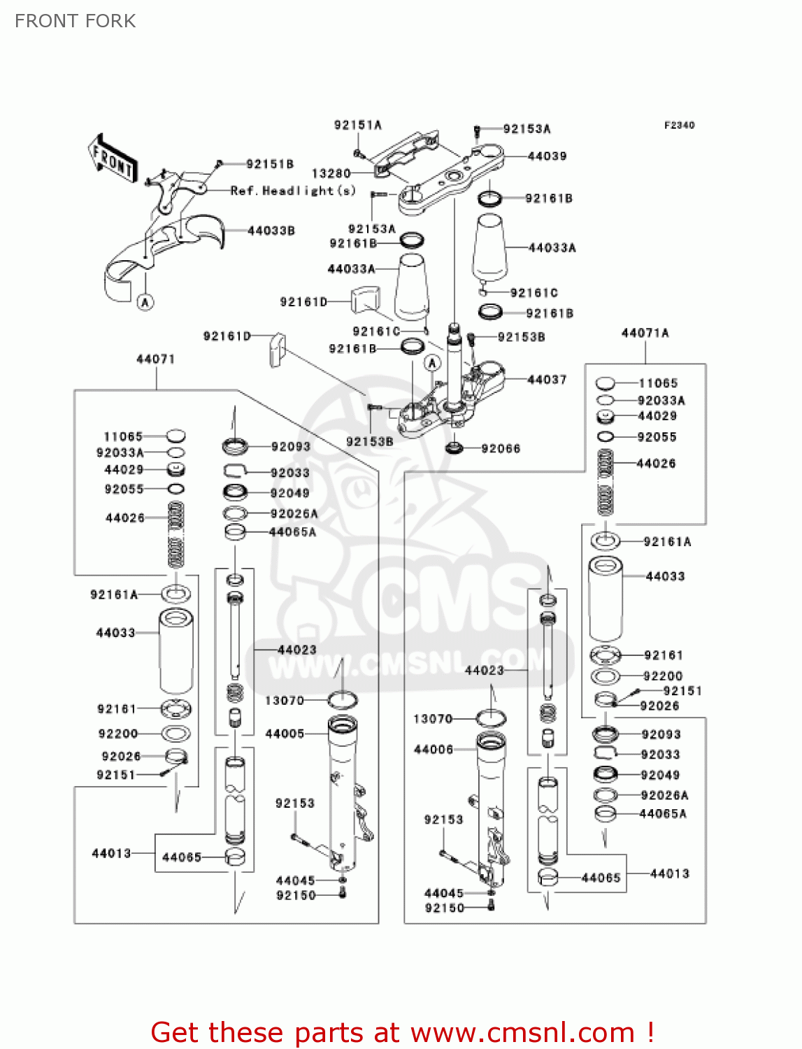 FRONT FORK VN2000E7F VULCAN 2000 CLASSIC 2007 USA CALIFORNIA