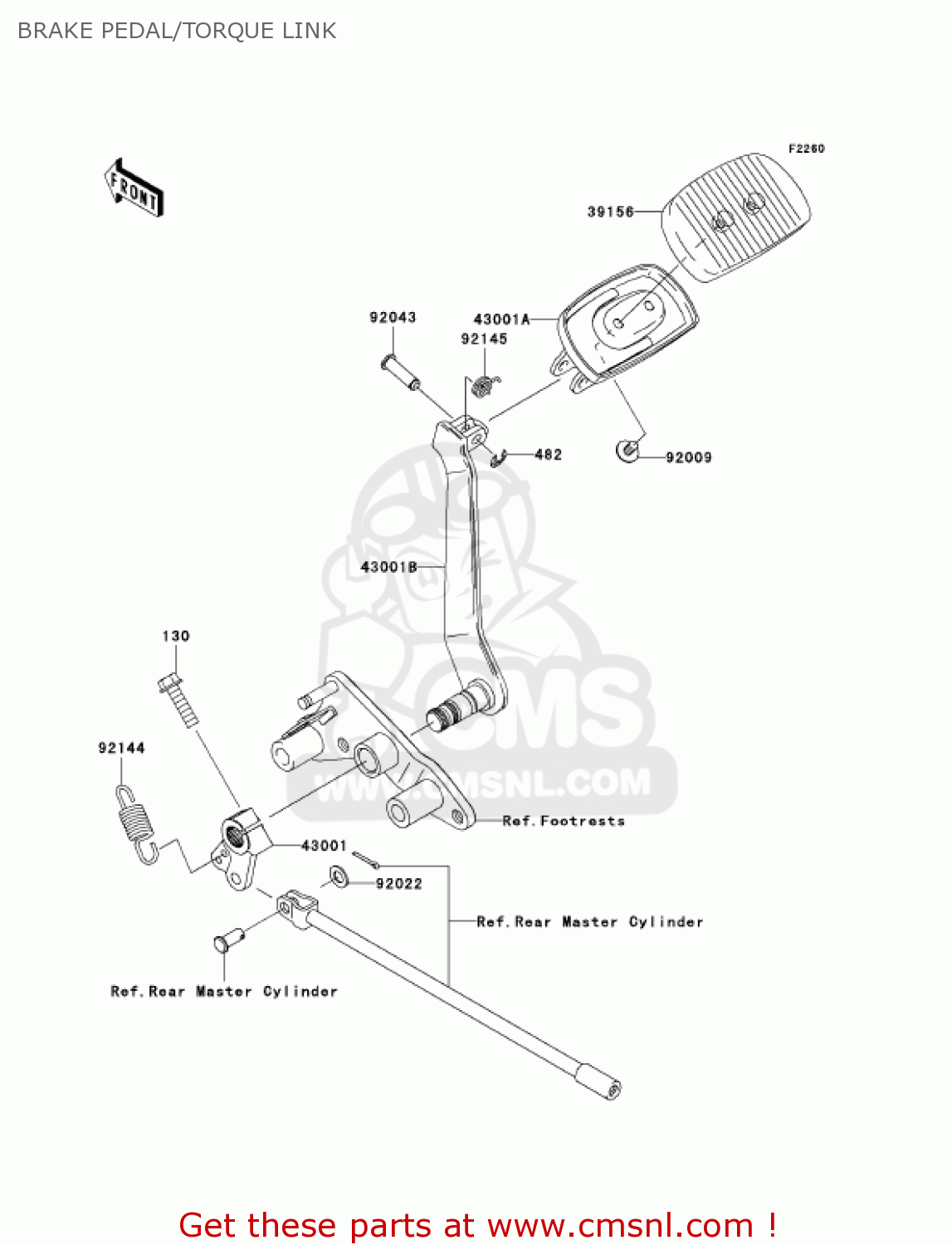 BRAKE PEDAL/TORQUE LINK VN2000E7F VULCAN 2000 CLASSIC 2007 USA CALIFORNIA