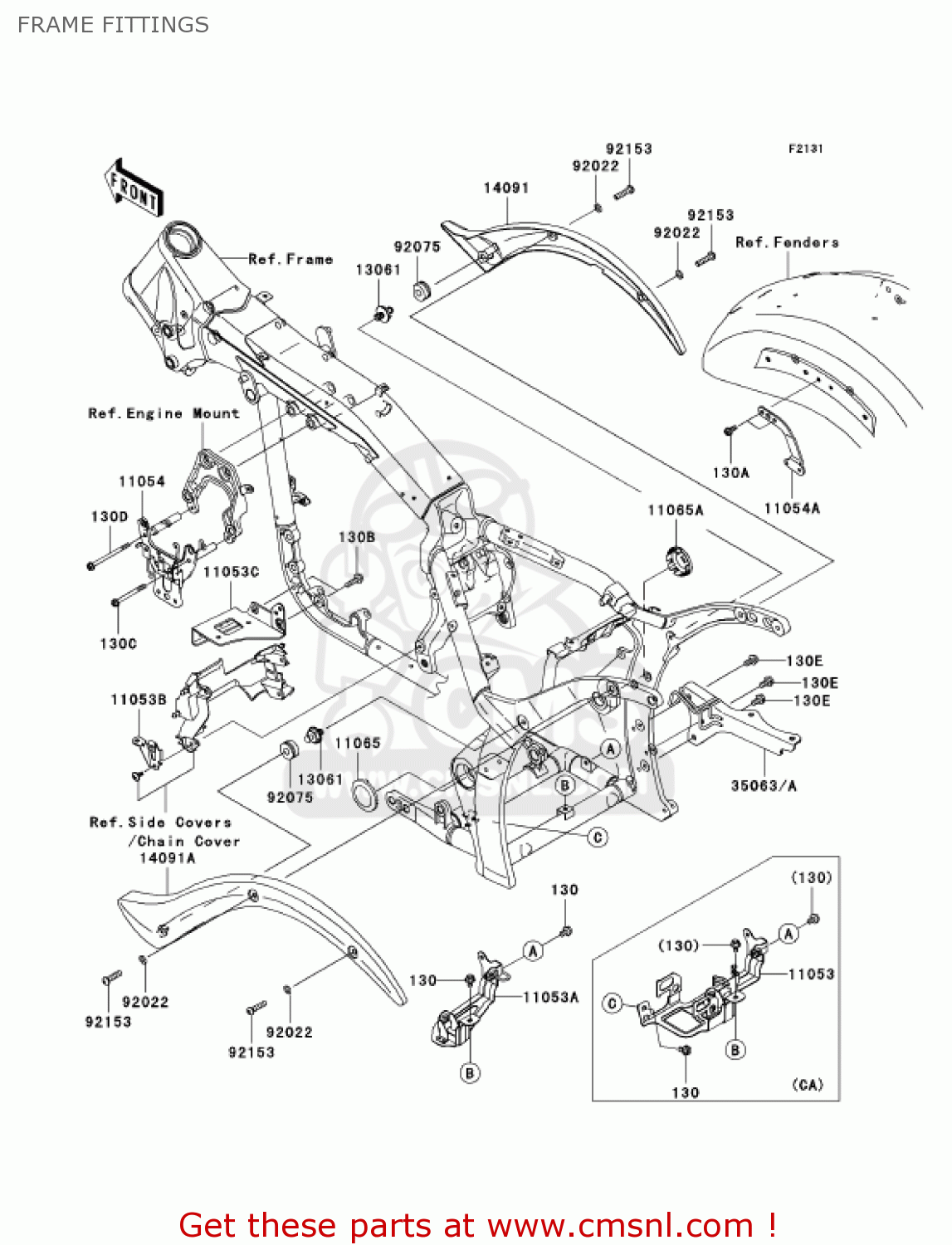 FRAME FITTINGS VN2000E7F VULCAN 2000 CLASSIC 2007 USA CALIFORNIA