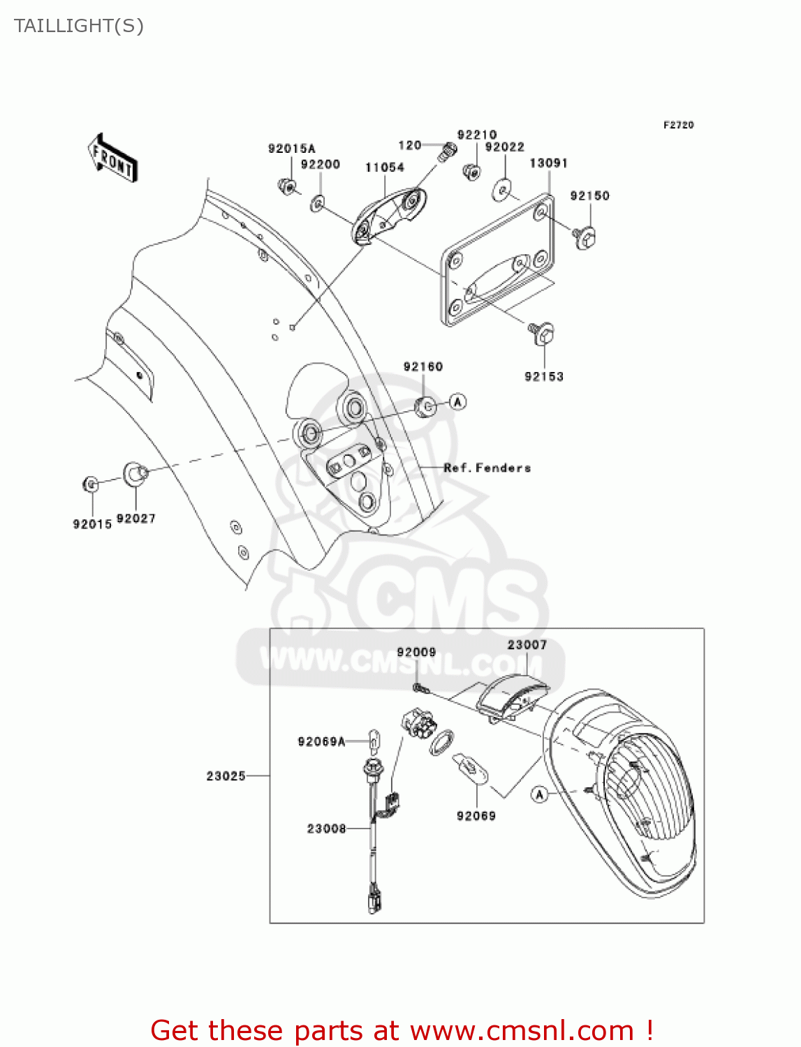 TAILLIGHT(S) VN2000E7F VULCAN 2000 CLASSIC 2007 USA CALIFORNIA