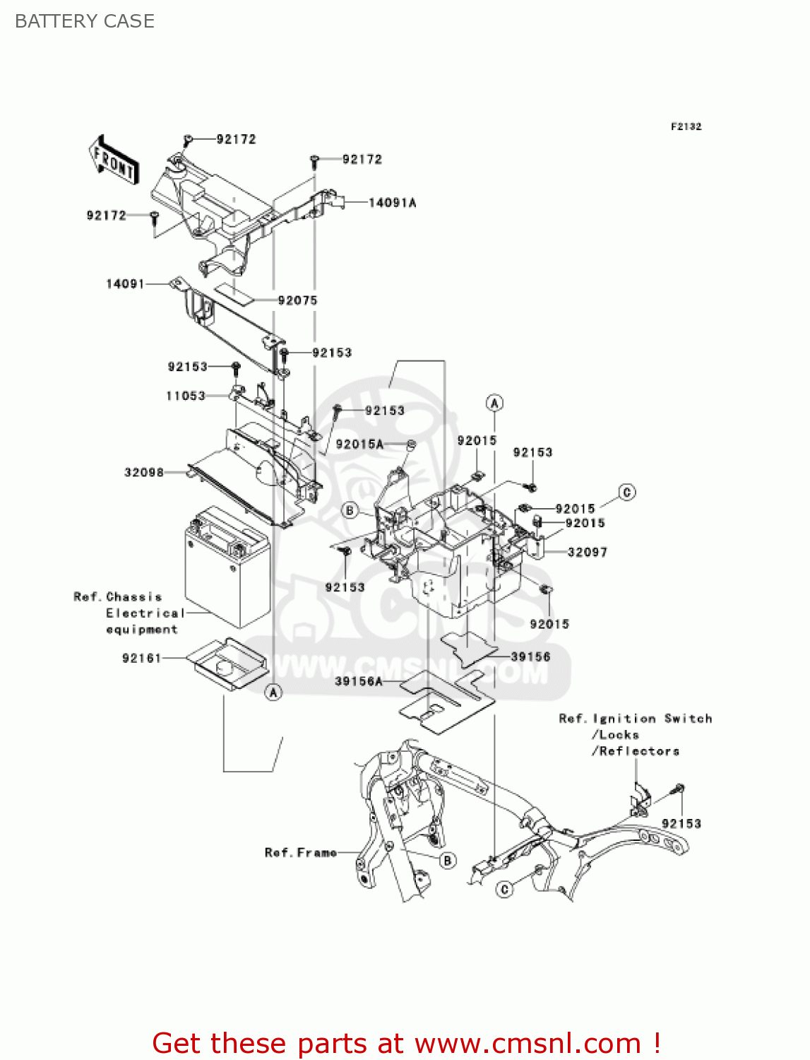 BATTERY CASE VN2000E7F VULCAN 2000 CLASSIC 2007 USA CALIFORNIA