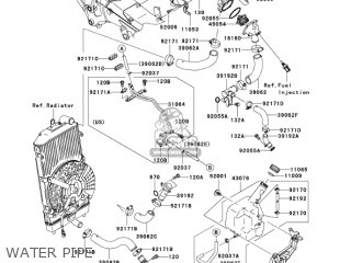 WATER PIPE - VN2000E7F VULCAN 2000 CLASSIC 2007 USA CALIFORNIA