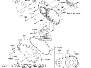 LEFT ENGINE COVER(S) - VN2000E7F VULCAN 2000 CLASSIC 2007 USA CALIFORNIA