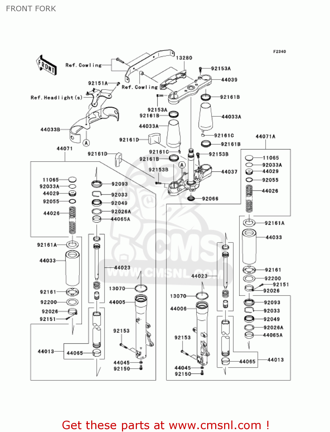 FRONT FORK VN2000F6F VULCAN 2000 CLASSIC 2006 USA CALIFORNIA CANADA / LT