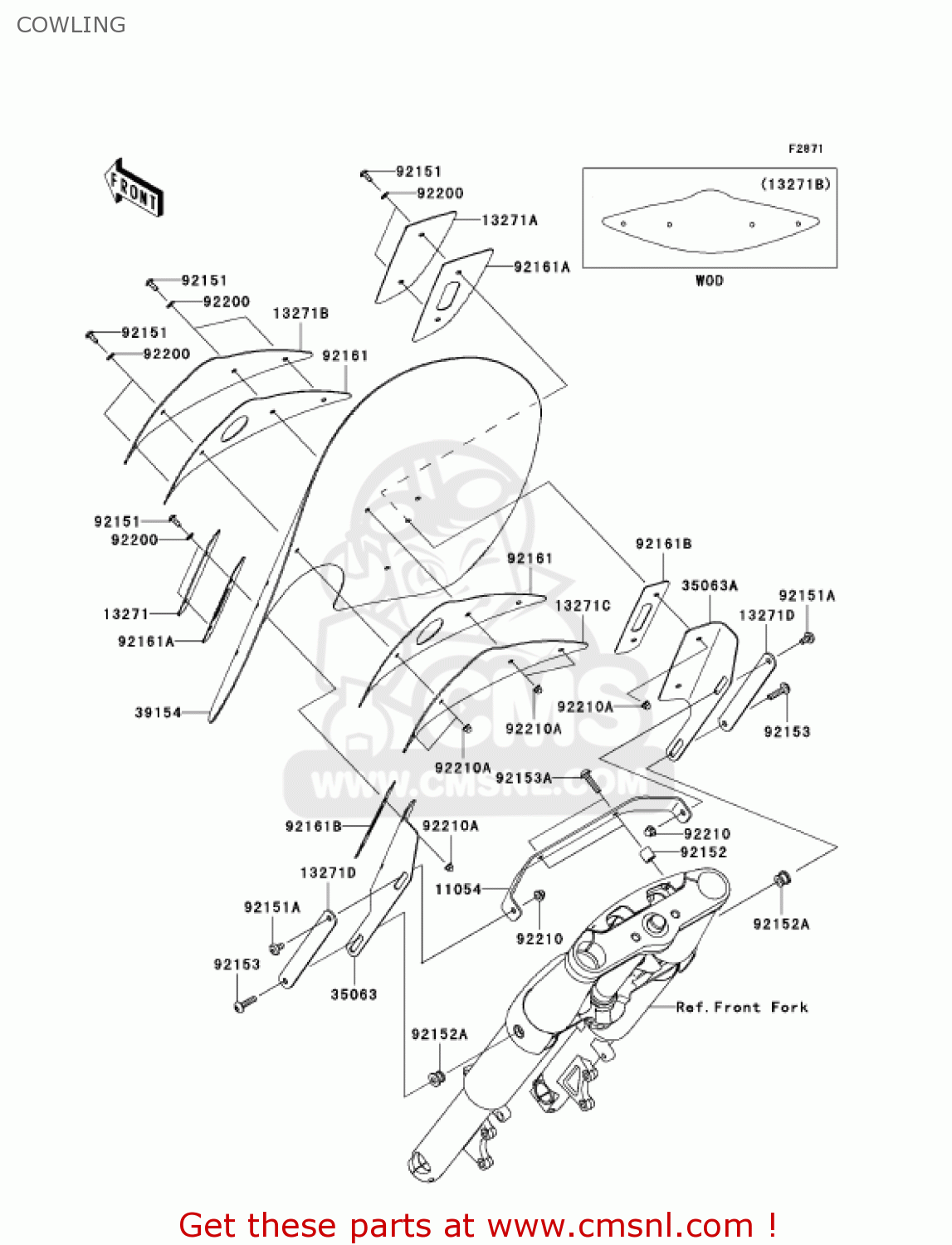 COWLING VN2000F6F VULCAN 2000 CLASSIC 2006 USA CALIFORNIA CANADA / LT