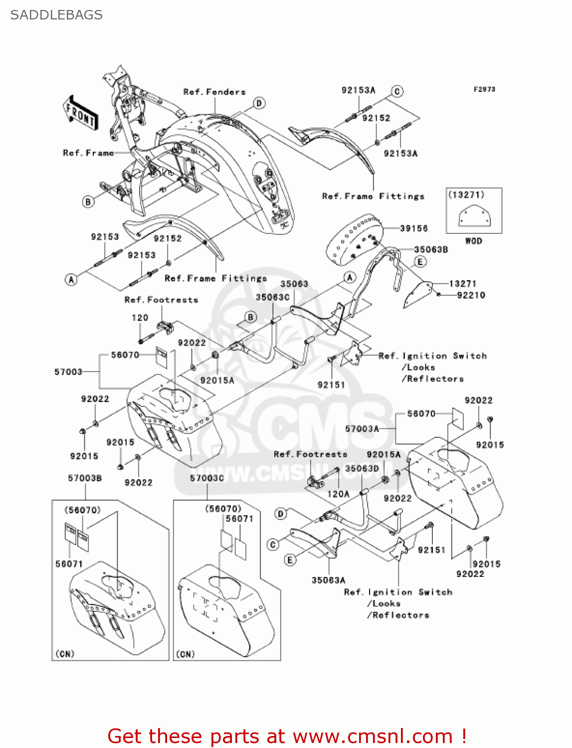 SADDLEBAGS VN2000F6F VULCAN 2000 CLASSIC 2006 USA CALIFORNIA CANADA / LT