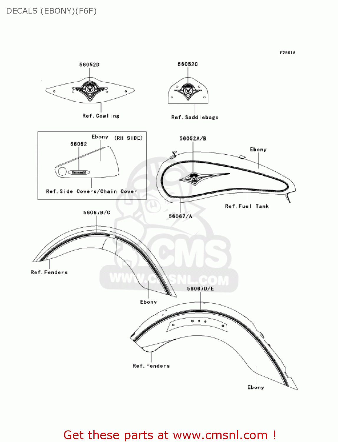 DECALS (EBONY)(F6F) VN2000F6F VULCAN 2000 CLASSIC 2006 USA CALIFORNIA CANADA / LT