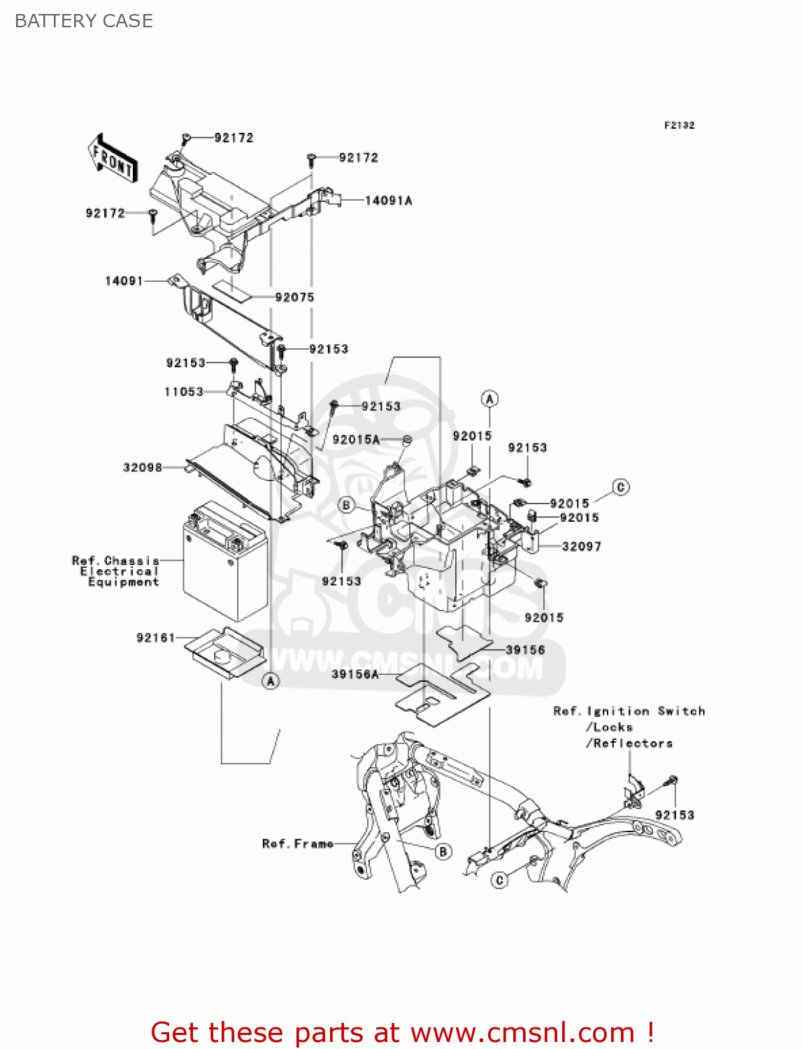 BATTERY CASE VN2000F6F VULCAN 2000 CLASSIC 2006 USA CALIFORNIA CANADA / LT