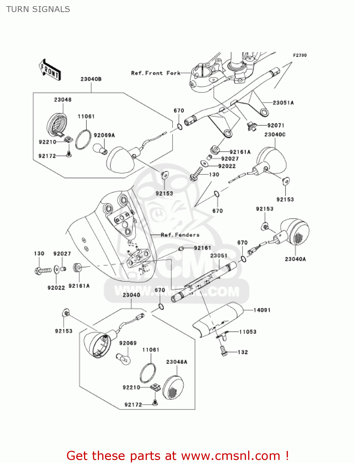 TURN SIGNALS VN2000F6F VULCAN 2000 CLASSIC 2006 USA CALIFORNIA CANADA / LT