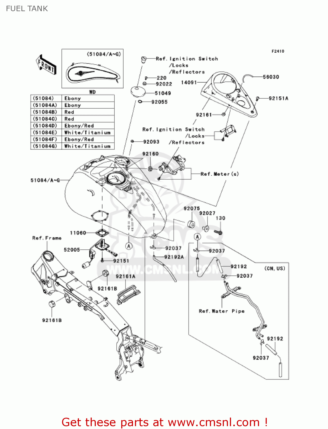 FUEL TANK VN2000F6F VULCAN 2000 CLASSIC 2006 USA CALIFORNIA CANADA / LT
