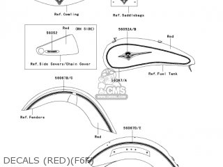 DECALS (RED)(F6F) - VN2000F6F VULCAN 2000 CLASSIC 2006 USA CALIFORNIA CANADA / LT