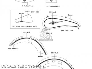 DECALS (EBONY)(F6F) - VN2000F6F VULCAN 2000 CLASSIC 2006 USA CALIFORNIA CANADA / LT