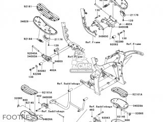 FOOTRESTS - VN2000F6F VULCAN 2000 CLASSIC 2006 USA CALIFORNIA CANADA / LT