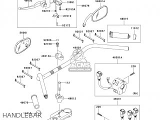 HANDLEBAR - VN2000F6F VULCAN 2000 CLASSIC 2006 USA CALIFORNIA CANADA / LT