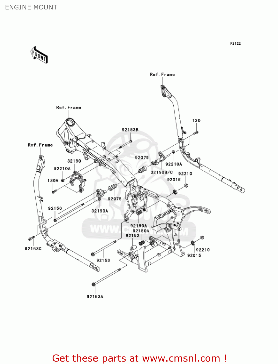 ENGINE MOUNT VN2000F7F VULCAN 2000 CLASSIC 2007 USA CALIFORNIA CANADA / LT