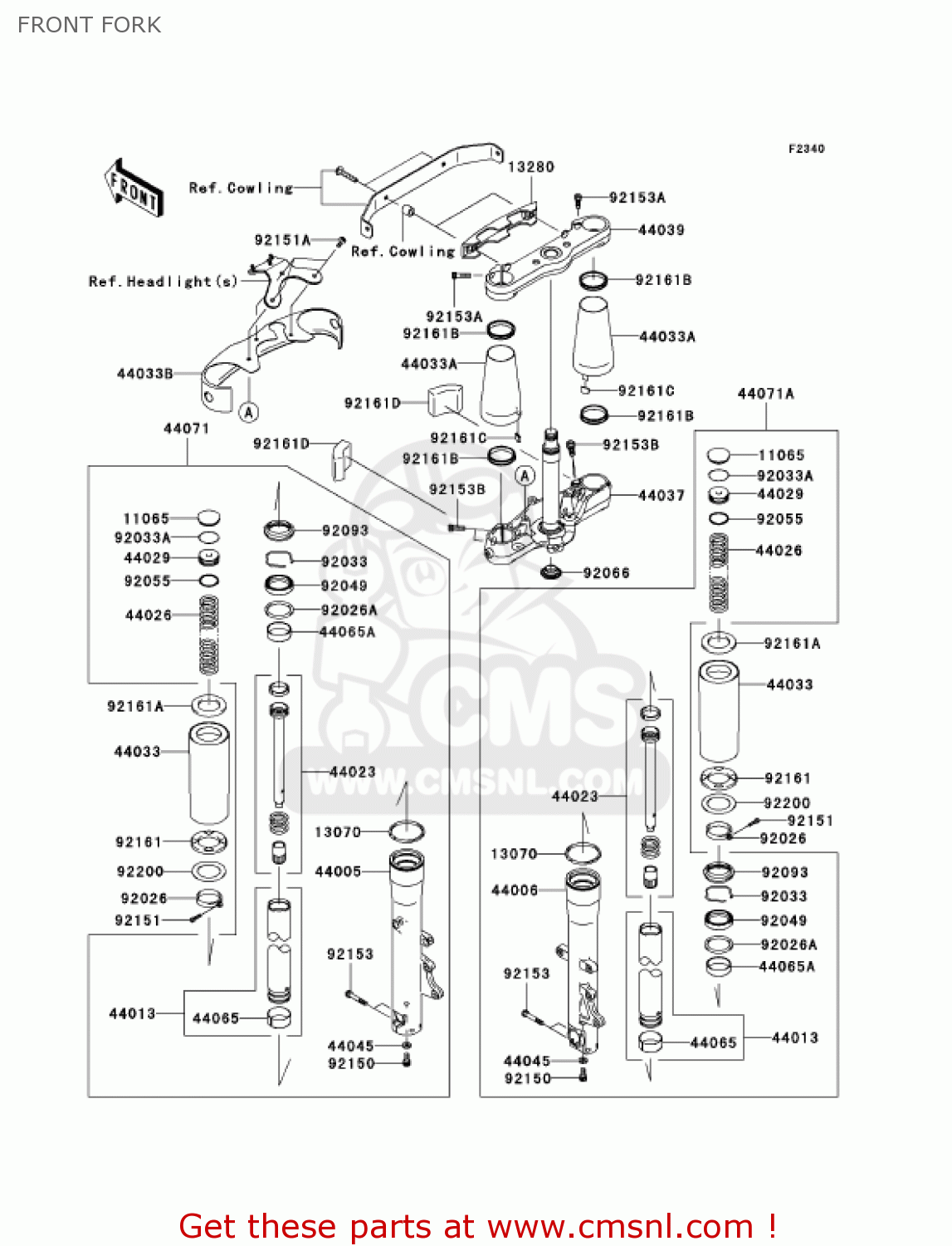 FRONT FORK VN2000F7F VULCAN 2000 CLASSIC 2007 USA CALIFORNIA CANADA / LT