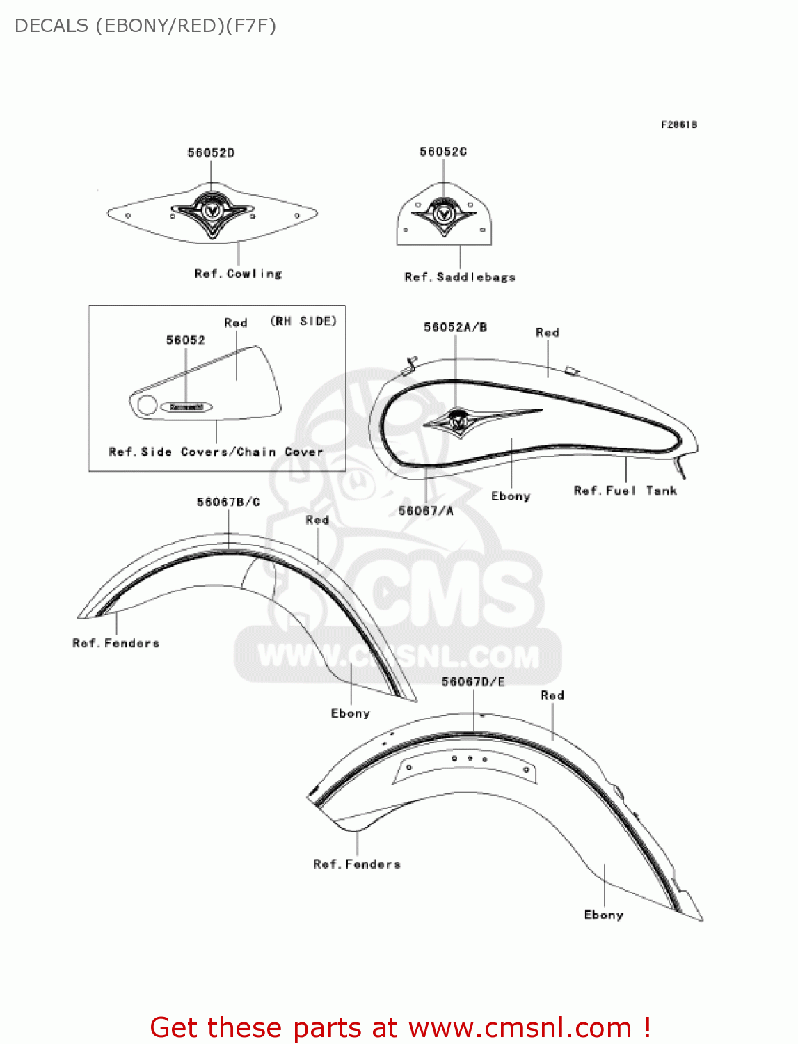 DECALS (EBONY/RED)(F7F) VN2000F7F VULCAN 2000 CLASSIC 2007 USA CALIFORNIA CANADA / LT