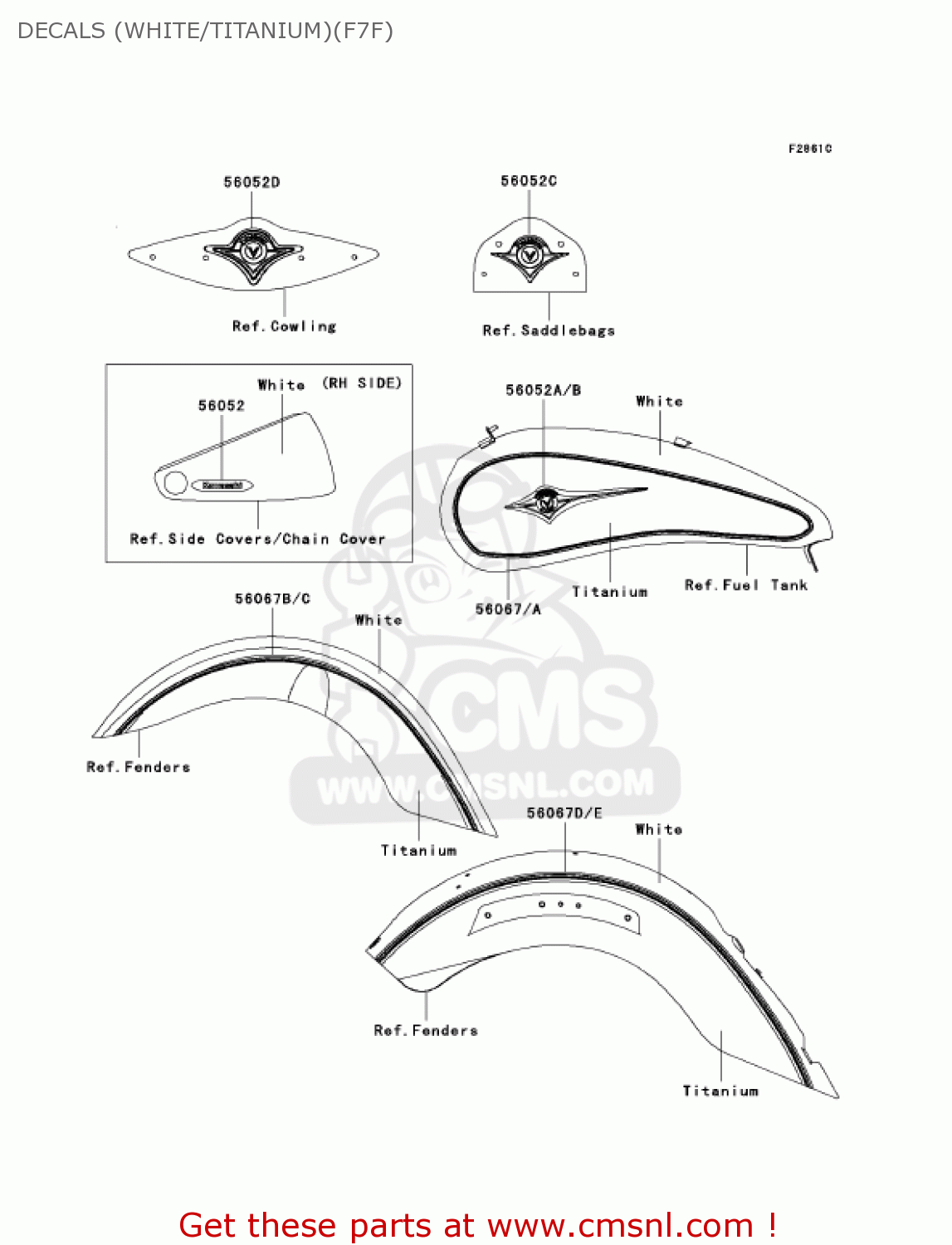 DECALS (WHITE/TITANIUM)(F7F) VN2000F7F VULCAN 2000 CLASSIC 2007 USA CALIFORNIA CANADA / LT