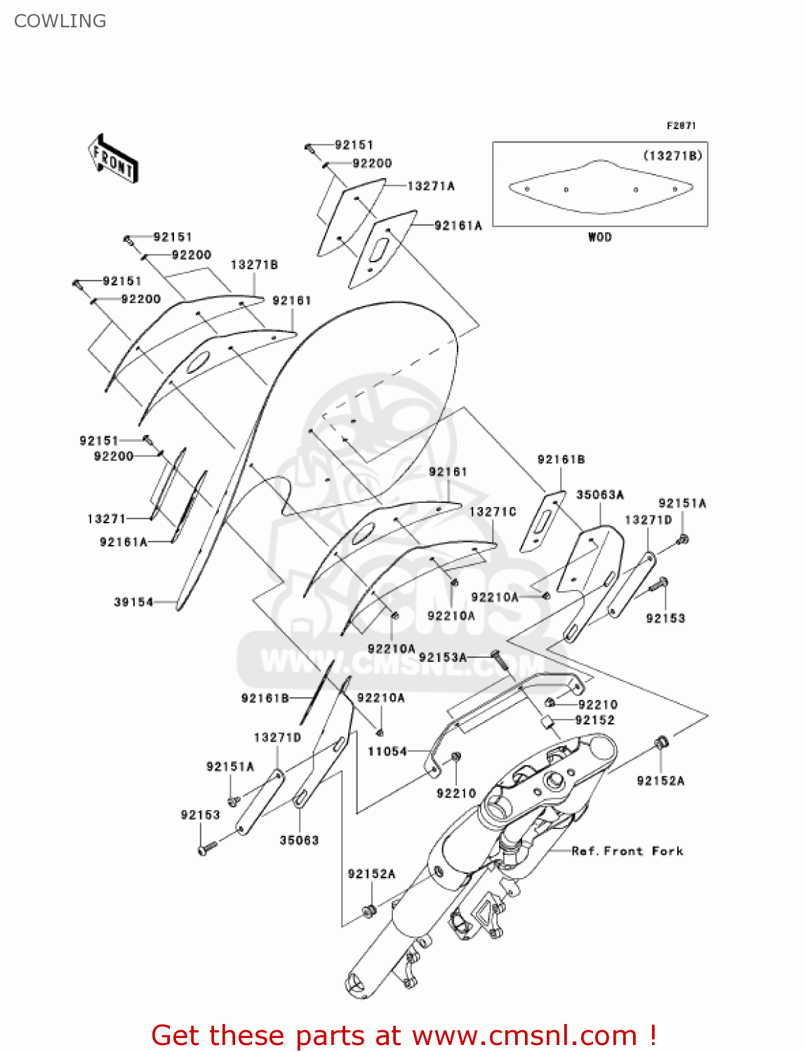 COWLING VN2000F7F VULCAN 2000 CLASSIC 2007 USA CALIFORNIA CANADA / LT